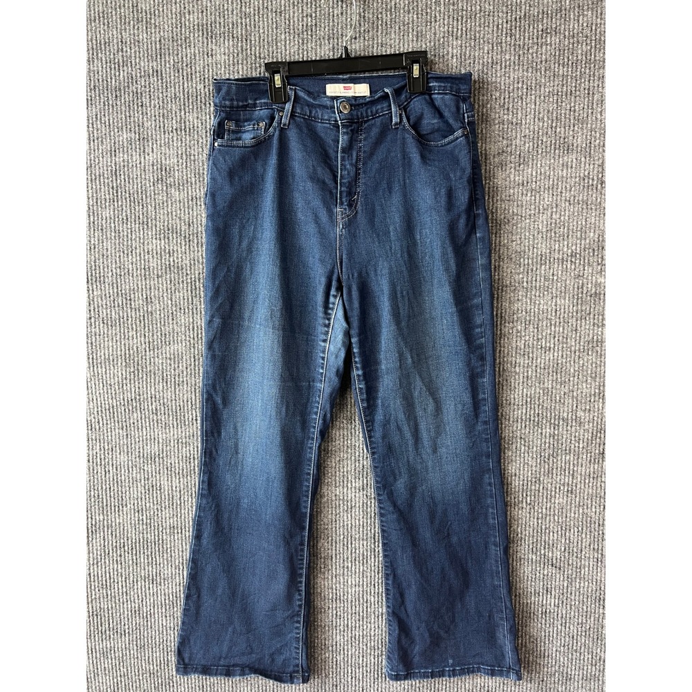 Levi's 512 Bootcut Jeans Womens 14 Short Dark Wash Rhinestone Pocket Y2K Western